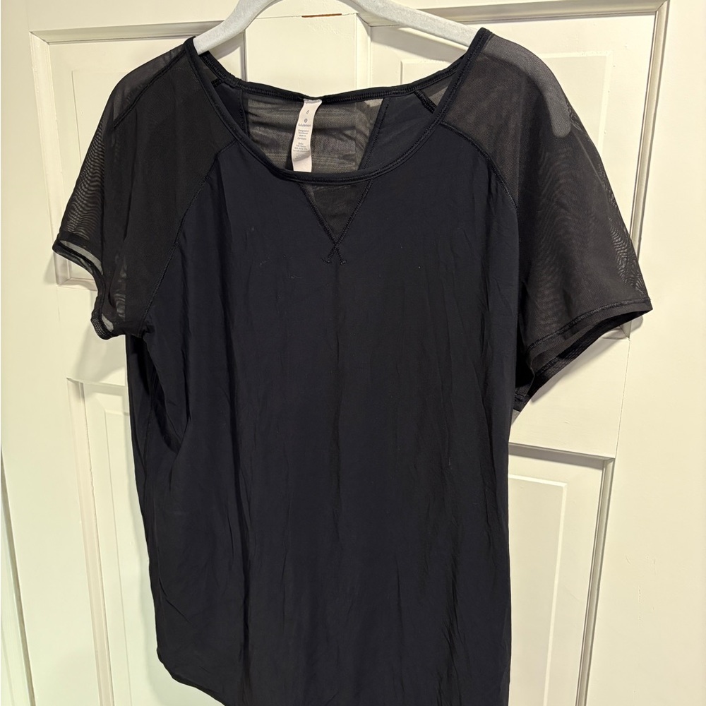 lululemon athletica Black Short Sleeve Top with Mesh